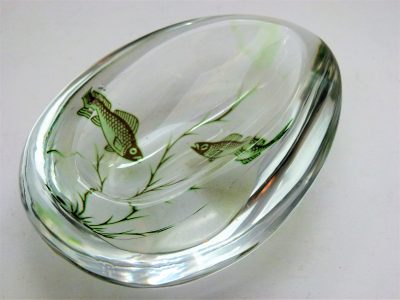 An unusual Fishgraal dish by Edward Hald for Orrefors
